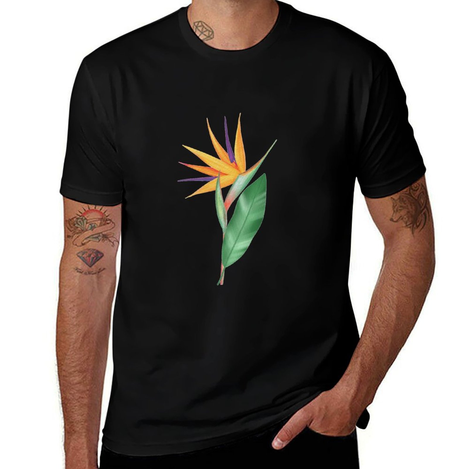 Bird Paradise Strelitzia - Aquarell-T-Shirt mit Blume des Paradiesvogels oder