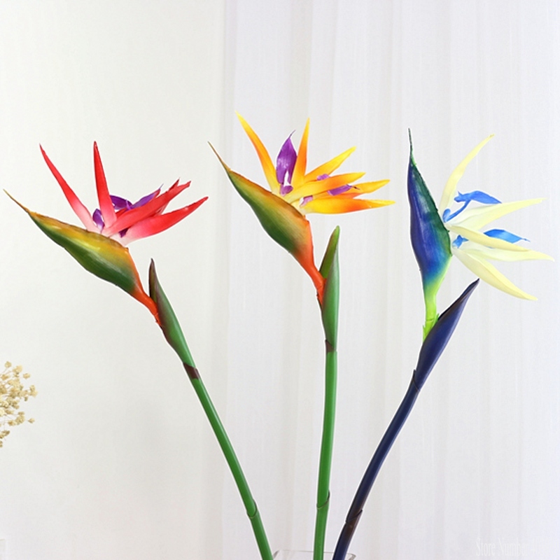 Bird Paradise Strelitzia - 90 cm große Silikon-Paradiesvogelblume (Strelitzia), künstliche,