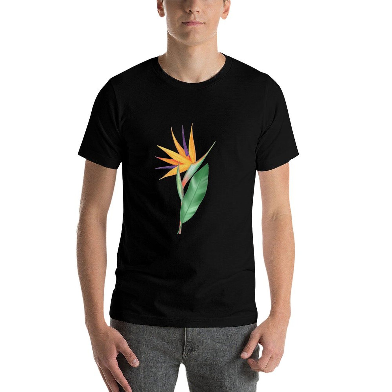 Aquarell-T-Shirt mit Blume des – Bird Paradise Strelitzia Bewertung und Preis